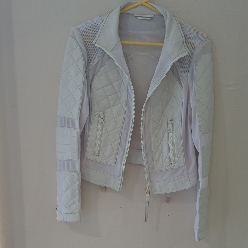 🩷Blanc Noir Quilted White Moto Jacket🩷 - Picture 11 of 12
